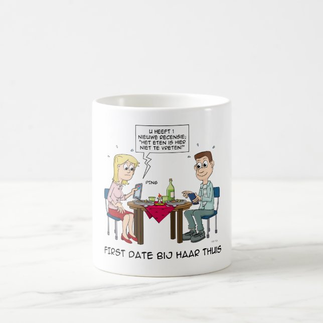 Caneca De Café Cartoon; First date bij haar thuis.  (Centro)