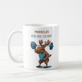 Caneca De Café Cartoon fitness moose training with weights