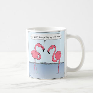 Caneca De Café Cartoon Flamingos Rosa Engraçado Novidade Humor