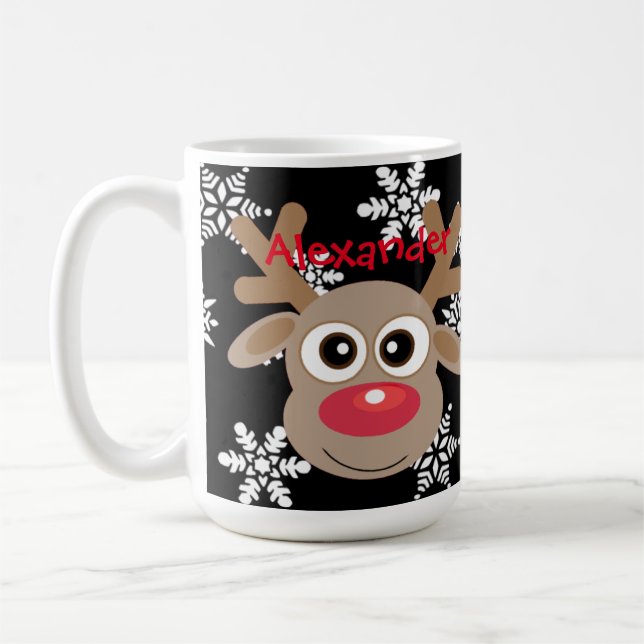 Caneca De Café Cartoon Flocos de Neve em Grafo de Grafo de Natal (Esquerda)