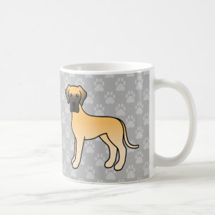 Caneca De Café Cartoon Grande Dane Cães Na Cinza