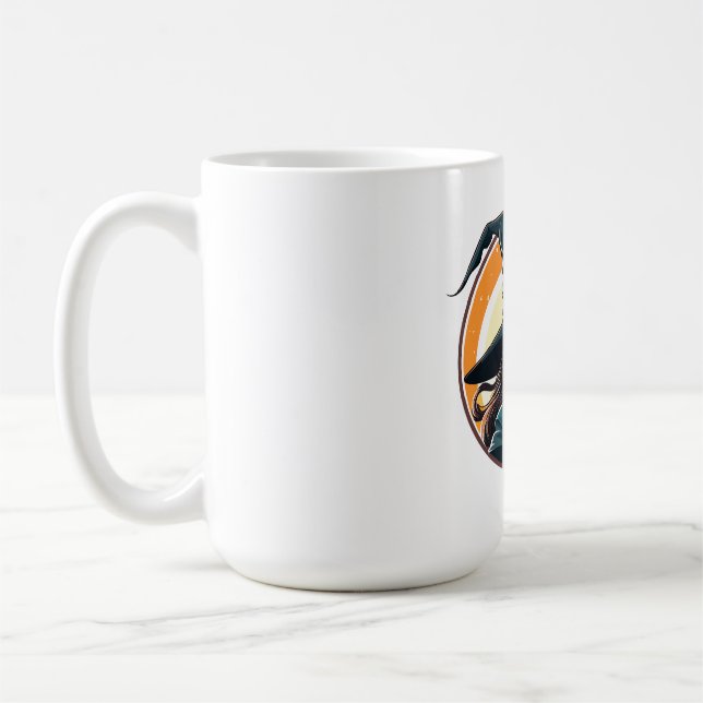 Caneca De Café Cartoon halloween witch portrait (Esquerda)