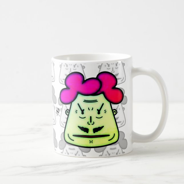 Caneca De Café Cartoon Herr Mustache face v1-1 (Direita)