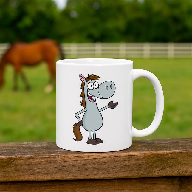Caneca De Café Cartoon Horse (Criador carregado)