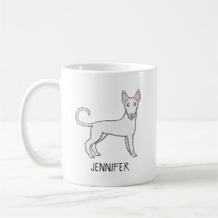 Caneca De Café Cartoon Ibizan Hound White Wire Levado Cachorro e 