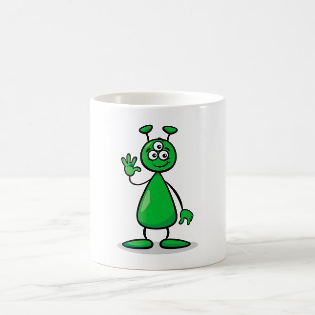 Caneca De Café Cartoon Martian (Criador carregado)