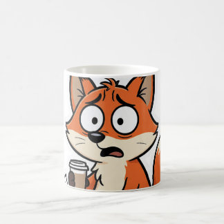 Caneca De Café Cartoon Meme de Raposa Engraçado