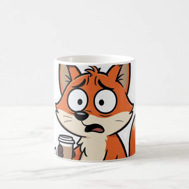 Caneca De Café Cartoon Meme de Raposa Engraçado (Centro)