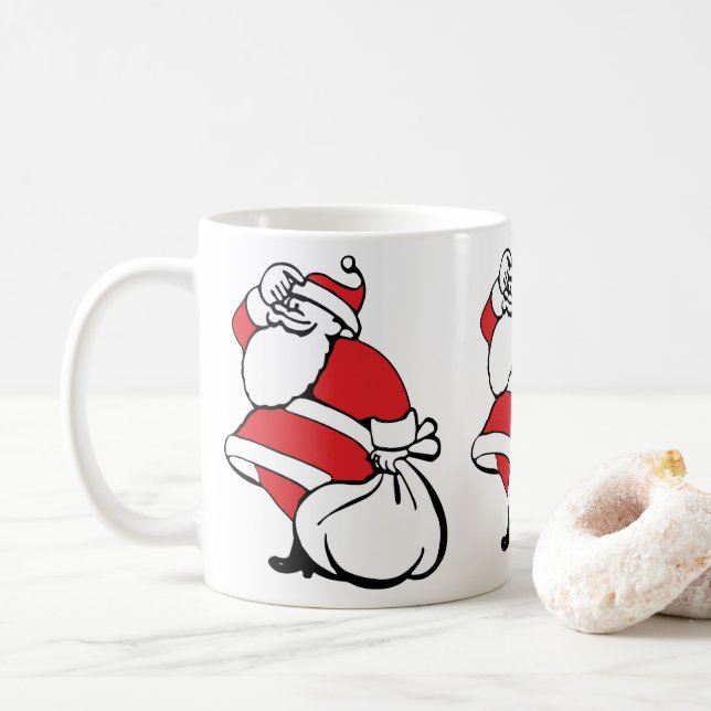 Caneca De Café Cartoon Natal Jolly Papai Noel, Sack Toys (Com Donut)