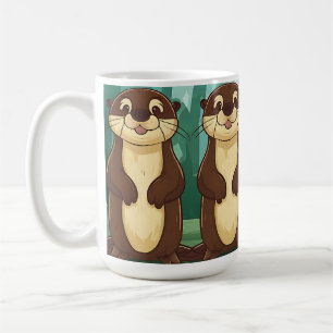 Caneca De Café Cartoon Otters