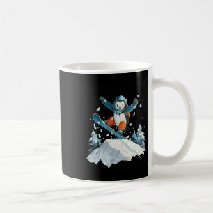 Caneca De Café Cartoon Penguin Snowboard Adventure Winter