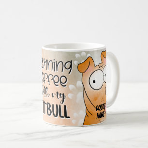 Caneca De Café Cartoon Pitbull Cachorro Pet Coffee Mug, Taça