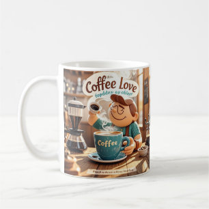 Caneca De Café Cartoon quente cozinhando café café estilo de aman