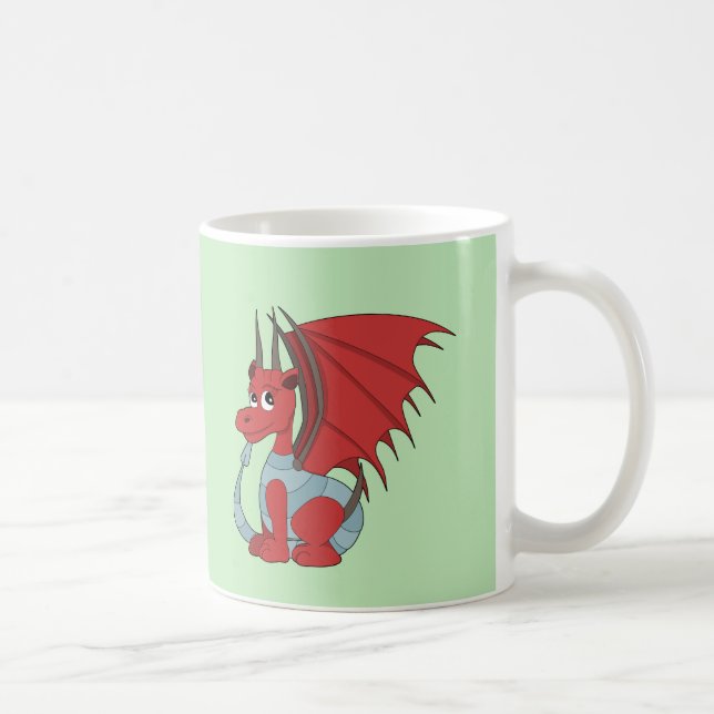 Caneca De Café Cartoon Red Dragon (Direita)