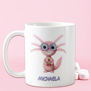 Caneca De Café Cartoon rosa-claro Axolotl