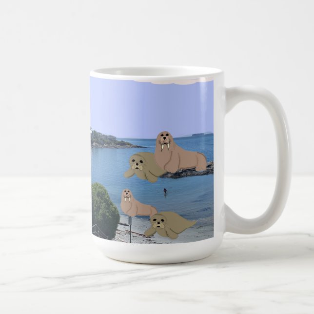Caneca De Café Cartoon Salions e Walrus Coffee Mug (Direita)