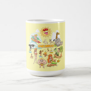 Caneca De Café Cartoon San Diego California