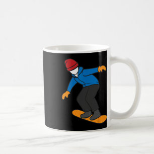 Caneca De Café Cartoon Snowboarder Ilustração Divertida Esporte d