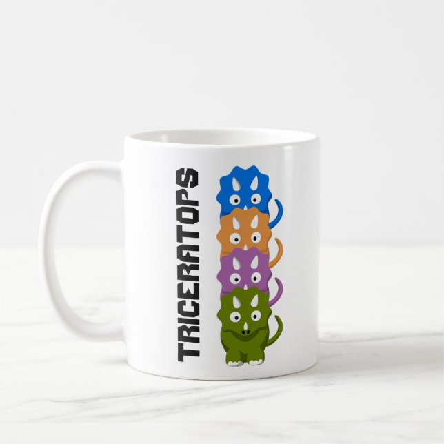 Caneca de Café Cartoon Triceratops Cretáceo (Esquerda)