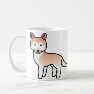 Caneca De Café Cartoon Vermelho Claro Cachorro Siberiano Husky