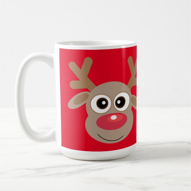 Caneca De Café Cartoon Vermelho de Grafo de Natal (Esquerda)