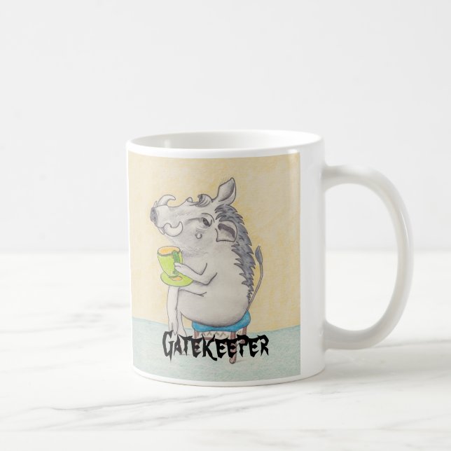 Caneca De Café Cartoon Warthog "Gatekeeper" (Direita)