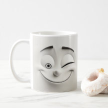 Cartoon Winking Face 3D Mug 12