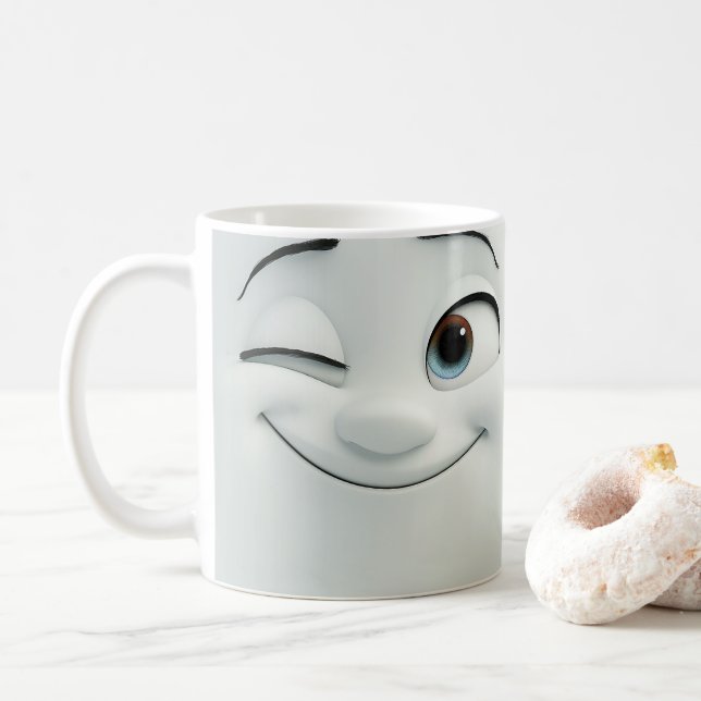 Caneca De Café Cartoon Winthroon Face 3D Mug 4 (Com Donut)