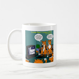 Caneca De Café Cartum Engraçado de Notícias Conservadoras