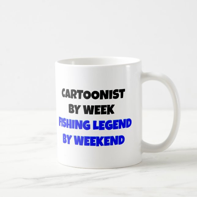 Caneca De Café Cartunista da Legenda de Pesca (Direita)