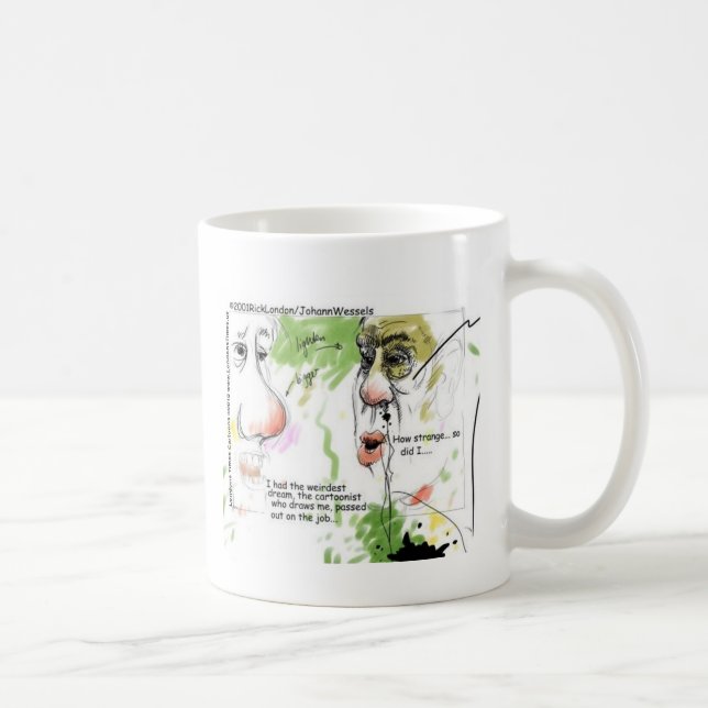 Caneca De Café Cartunista Desmaiou Dons E Camisetas Engraçados (Direita)