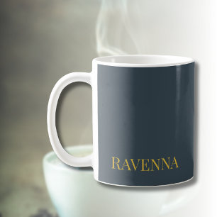 Caneca De Café Carvão Dourado Nome Personalizado Presente de Luxo