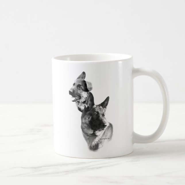 Caneca De Café Carvão german shepherd 2 (Direita)