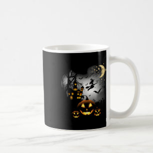 Caneca De Café Casa Assombrada - Bruxa Voadora - Jack O Lanterna