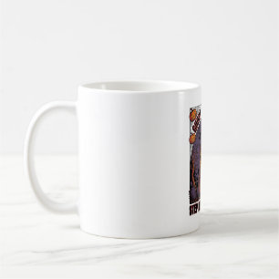 Caneca De Café Casa Assombrada Desenho de Gravura Vintage de Hall