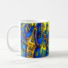 Caneca De Café Casa Branca Colorida