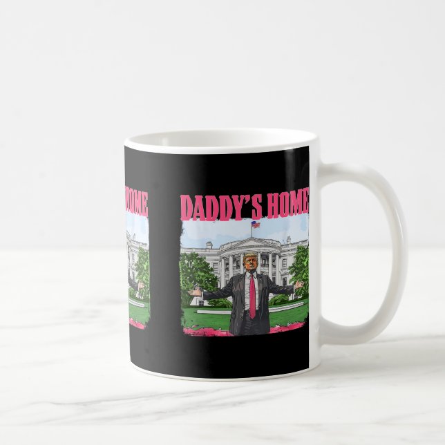 Caneca De Café Casa Branca De Pai Engraçado, Rosa 2024, Com (Direita)