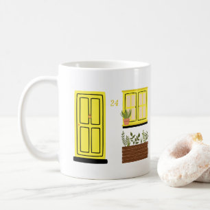 Caneca De Café Casa com Porta Amarela com Cotação Personalizada