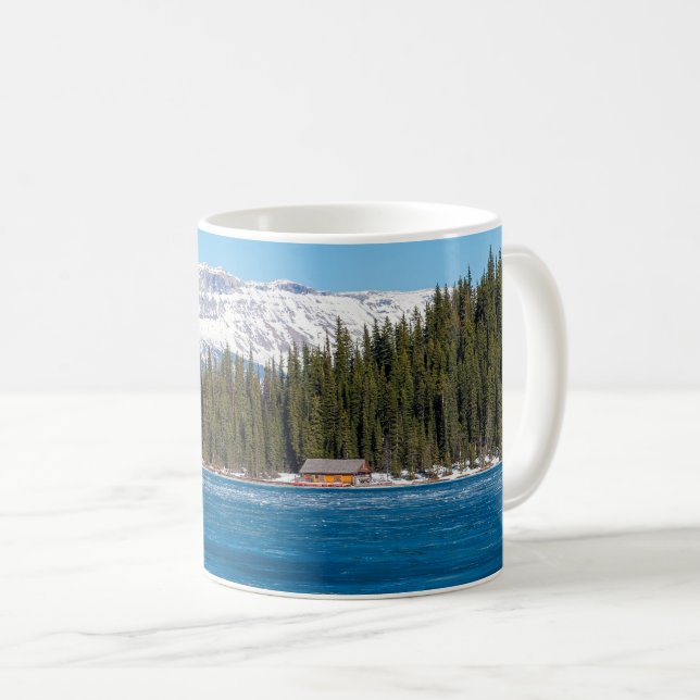 Caneca De Café Casa de barcos ao lado do Lago Louise - Banff, Can (Frente Esquerda)