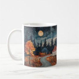 Caneca De Café Casa de Campo Aconchegante de Outono Noite de Outo