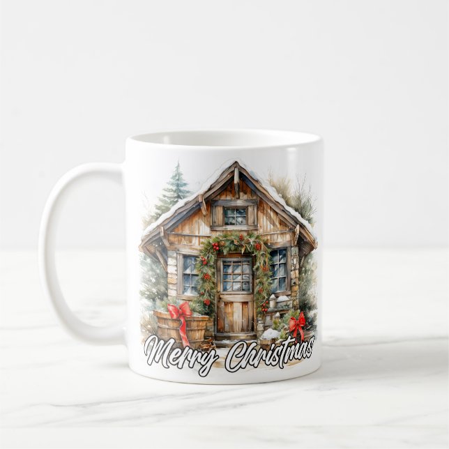 Caneca De Café Casa de Campo Feliz Férias de Inverno (Esquerda)
