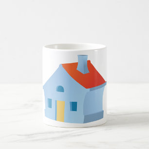 Caneca De Café Casa de Desenho Animado Caprichosa Lar Colorido e