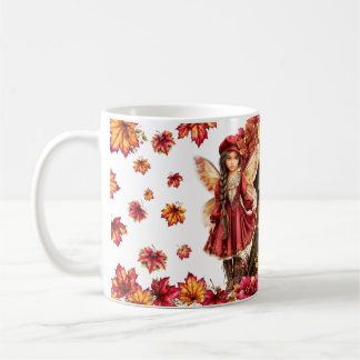 Caneca De Café Casa de Fadas de Outono com Meninas da Floresta