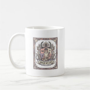 Caneca De Café Casa De Gatos Brasão De Armas De Heraldica De Gato