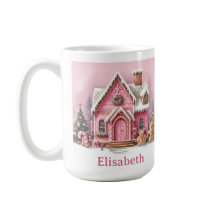 Casa de Natal de Biscoito de Gengibre Rosa Diverti