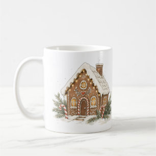 Caneca De Café Casa de Pão de Mel Clássica com Bengalas de Açúcar