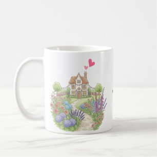 Caneca De Café Casa de Pequeno País Bonito Personalizada com o no