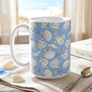 Caneca De Café Casa de Praia de Conchas Azul