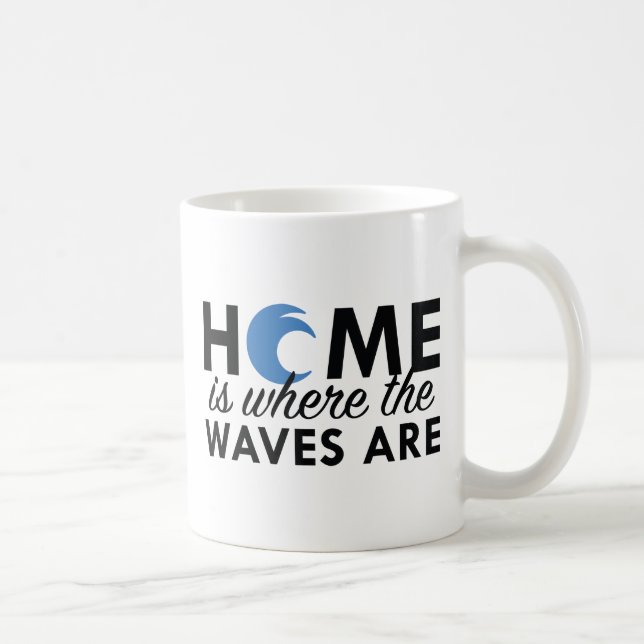 Caneca De Café Casa É Onde As Ondas Estão (Direita)