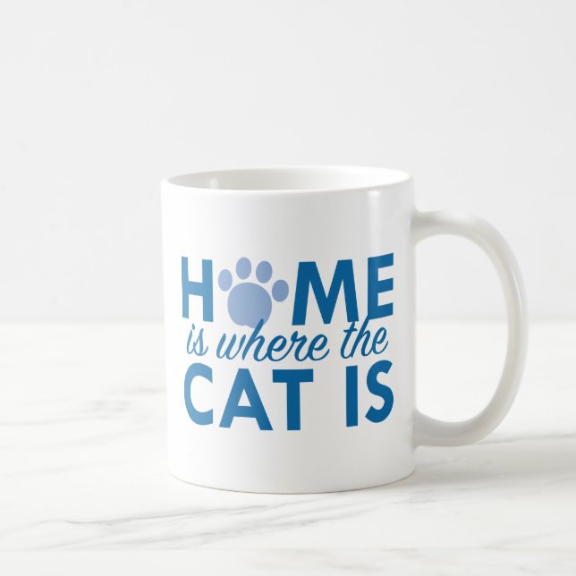 Caneca De Café Casa É Onde O Gato Está (Direita)